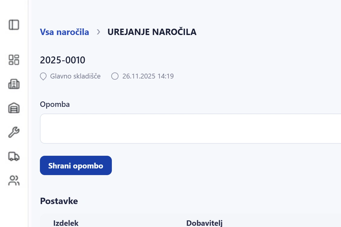 Modul Naročila
